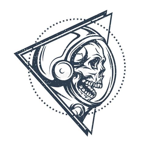 Skull Astronaut Illustration Stock Vector Illustration Of Element