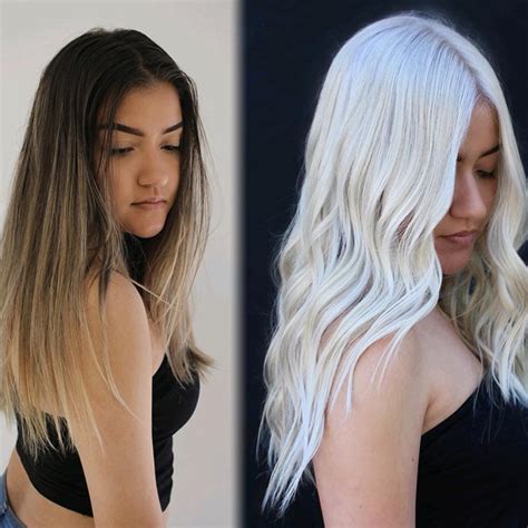 Mind Blowing Hair Transformation Before And After Photos Gallery Platinum Blonde Hair Brunette
