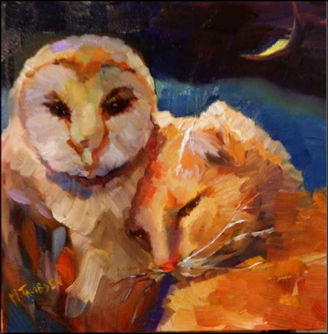 The Owl And The Pussycat Owl Painting The Pussycat Original Oil