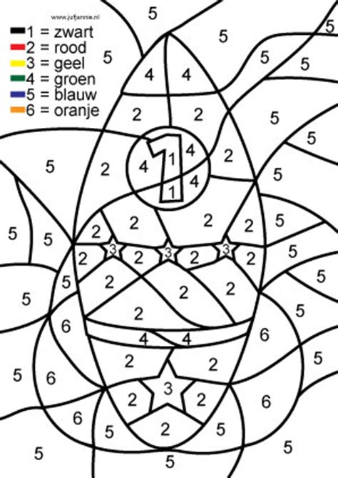 Kleurplaten leer de getallen (kleur de cijfers) Juf Jannie leren