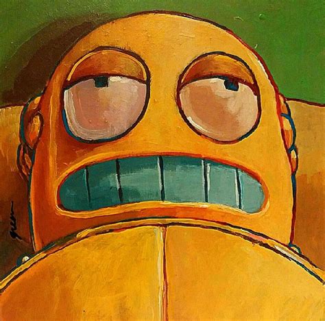 Kidrobot Futurama Hedonism Bot Toy Painting By Howie Green Painting