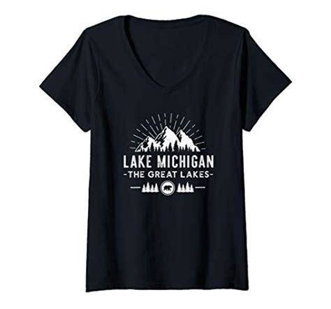 Retro Lake Michigan T Shirt Womens Lake Michigan Great Lakes