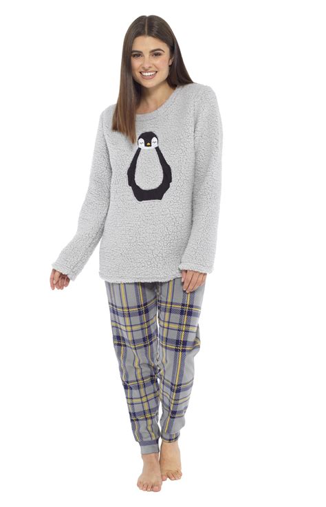 Womens Snuggle Fleece Pyjama Set Ladies Pyjamas Warm Soft Pj Lounge Sets T Ebay