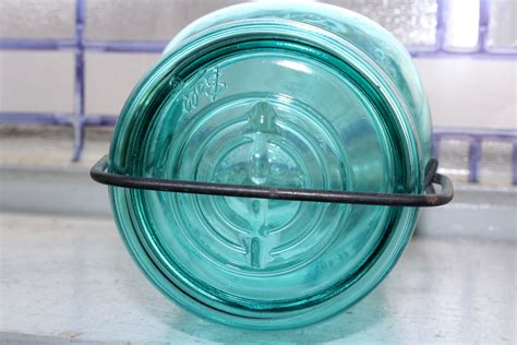 Blue Ball Ideal Quart Jar Bicentennial Vintage With Glass Lid