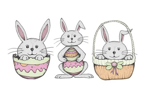 Free Easter Bunny Drawings Cute Easter Bunnies To Print And Colour In