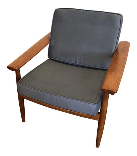 Mid Century Danish Modern Teak Reclining Lounge Chair Chair Side