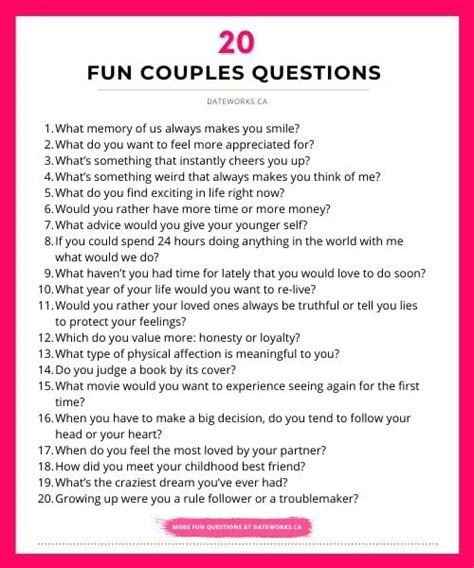 Couples Question Game 200 Fun Questions To Ask Your Partner