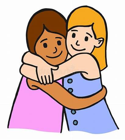 Hugging Clipart Friends Children Umarmen Cartoon Bambini