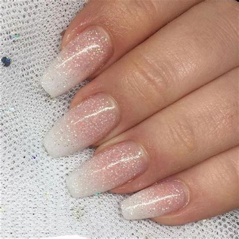 French Ombre Acrylic Nails With Glitter Ongles Incroyables
