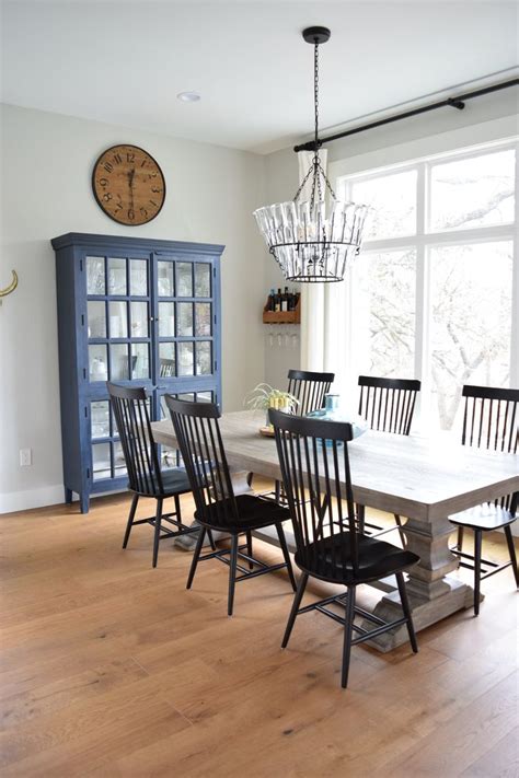 Following neutrals, the most common farmhouse kitchen colors are blues and browns, according if you want more flexibility to change your accent color, use the hue in decor, dishware. Modern farmhouse kitchen with navy blue china cabinet ...