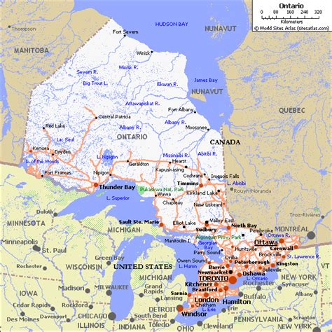 Map Of Roads Of Ontario Maps Of Canada Provinces And Territories