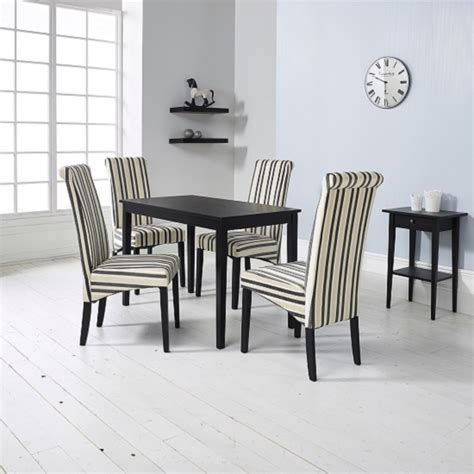 Don't forget to bookmark black dining room table and chair sets using ctrl + d (pc) or command + d (macos). Carmel Wooden Dining Table In Matt Black And 4 Cream Chairs