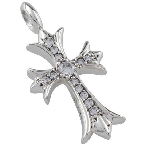 Chrome Hearts Sterling Cross Pendant 045 Carat Modern Diamond Silver