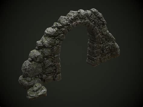 3d Mossy Stone Arch Games Model Turbosquid 1302009