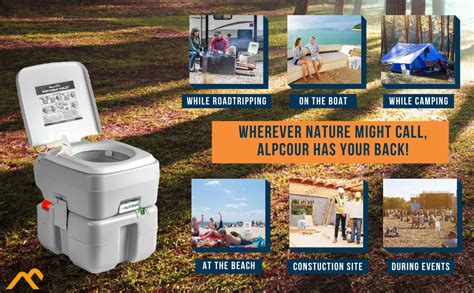 Alpcour Portable Toilet Compact Indoor And Outdoor Commode