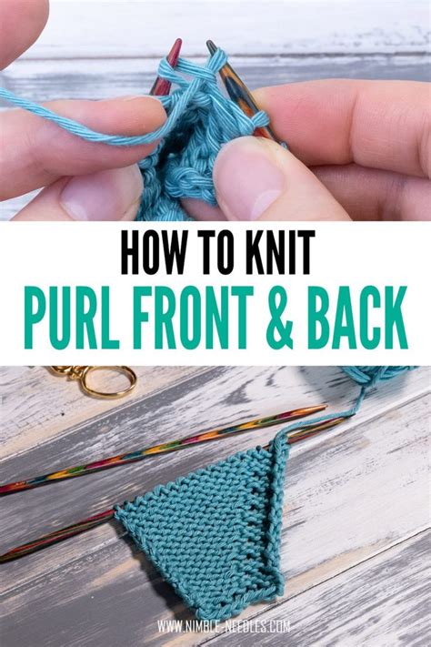 How To Do The Pfb Knitting Stitch Purl Front And Back Video