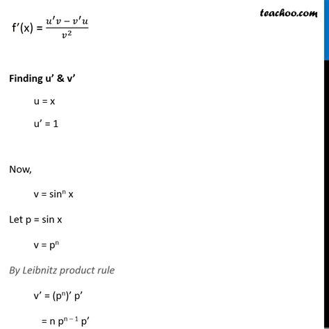 misc 30 find derivative x sinn x chapter 13 class 11