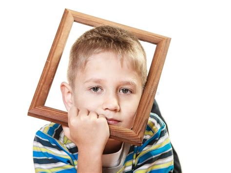 Little Sad Boy Child Framing His Face Stock Photo Image Of Thoughtful