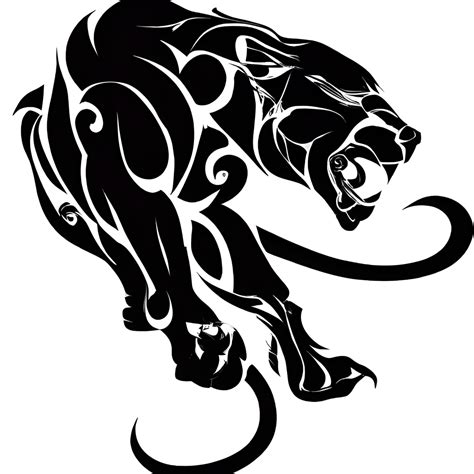 Black Panther Tribal Tattoo Graphic · Creative Fabrica