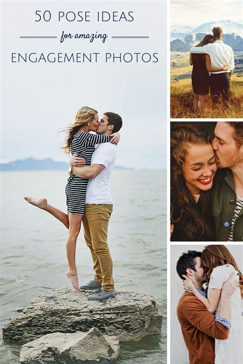 The Cover Of 50 Pose Ideas For Amazing Engagement Photos With Pictures