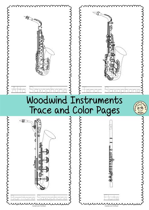 Lead orchestra coloring pages place color home. This file (in PDF form) contains 15 Woodwind Instruments ...