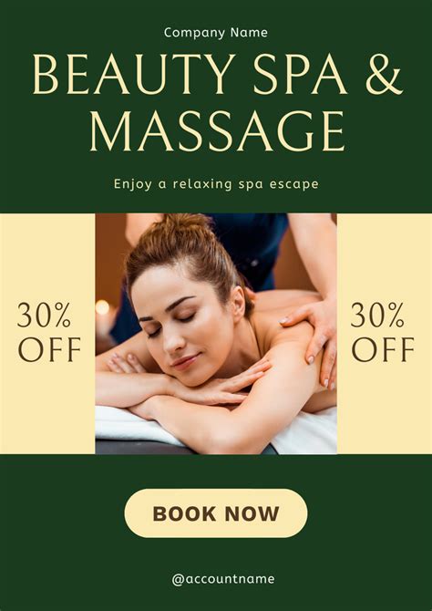 Discounts Spa And Massage Services Online Poster A2 Template Vistacreate