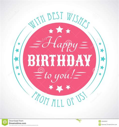 This card prints one per page and is accessible. Happy Birthday Card. Typography Letters Font Type Stock Vector - Image: 43402021