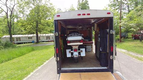 These enclosed trailers protect your belongings from the weather and road grime. Enclosed trailer motorcycle camping | Motorcycle camping ...