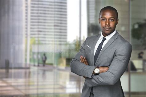 Successful Black Business Man Ceo Downtown Workspace Proud Confident