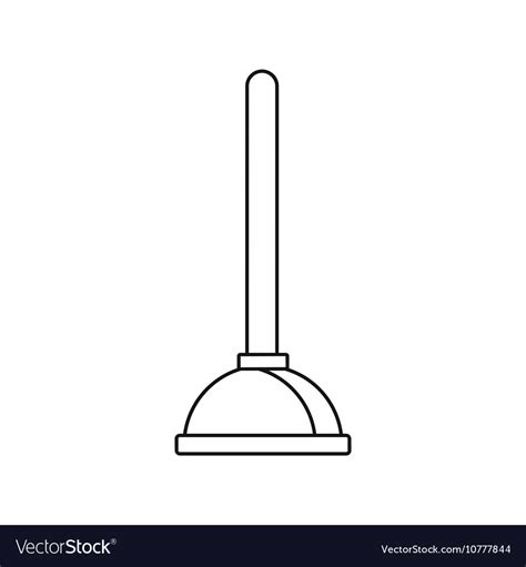 Toilet Plunger Icon Outline Style Royalty Free Vector Image