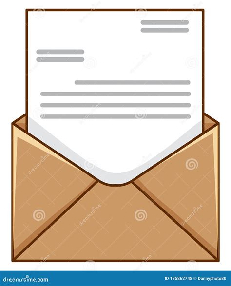 Brown Envelope With Business Letter Inside Stock Vector Illustration
