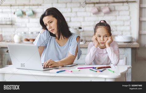 Boredom Busy Mother Image And Photo Free Trial Bigstock