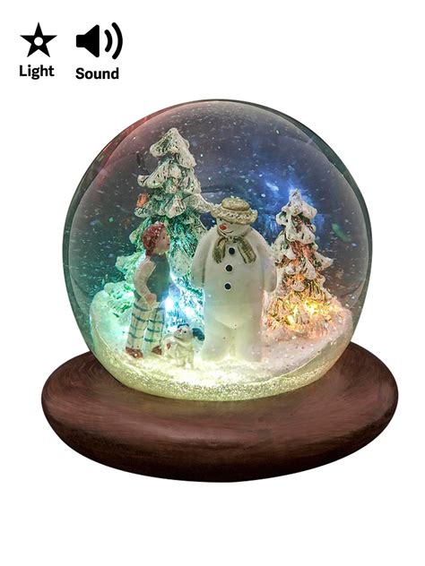 The Snowman Snow Dog Snow Globe Light Up Musical