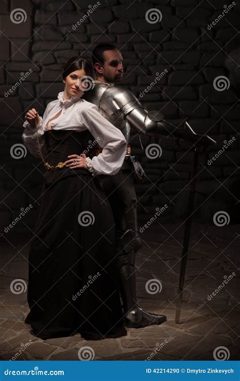 Medieval Knight And Lady Posing Stock Photo Image Of Knight Armour