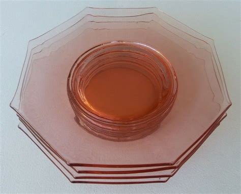 Imperial Molly Elegant Pink Depression Glass Octagonal Luncheon