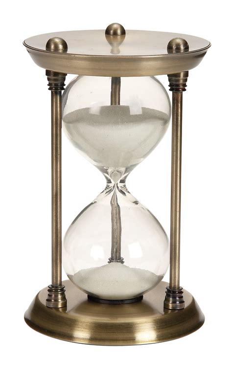 Decmode Antique Style Brushed Gold Metal Hourglass With White Sand 15 Minute Timer 4” X 7