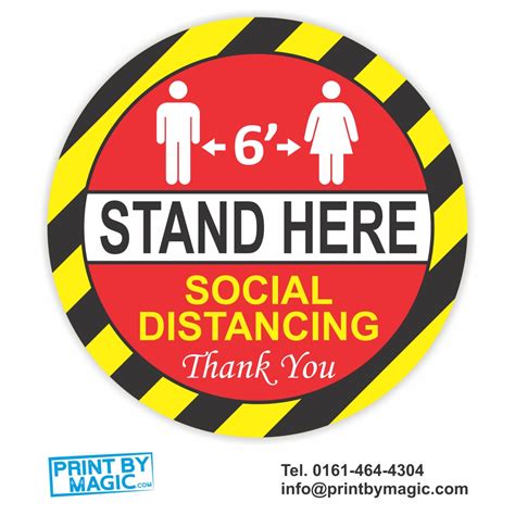 Keep Your Distance Social Distancing Stand Here Vinyl Stickers R10