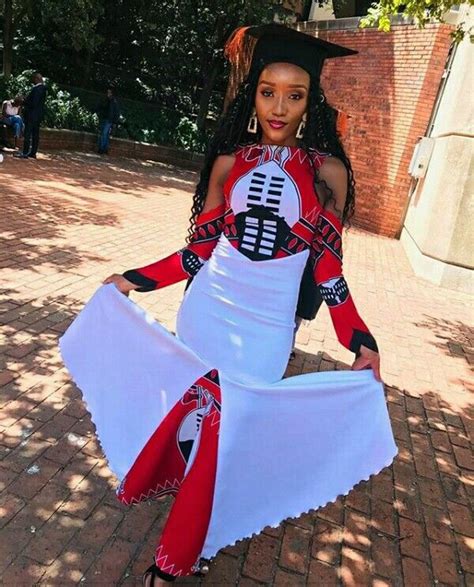 Clipkulture Lady In Stylish Swati Emahiya Dress For Graduation South African Traditional