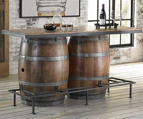 Full wine barrel dining table (table only) $2,499$1,475. Vintage Double Half Barrel Bar | Wine barrel furniture ...
