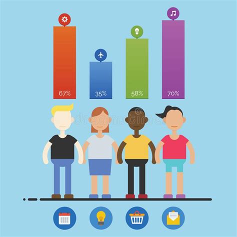 Infographic People With Chart Stock Vector Illustration Of Black
