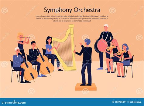 Symphony Orchestra Musicians Playing Classical Instrumental Music On