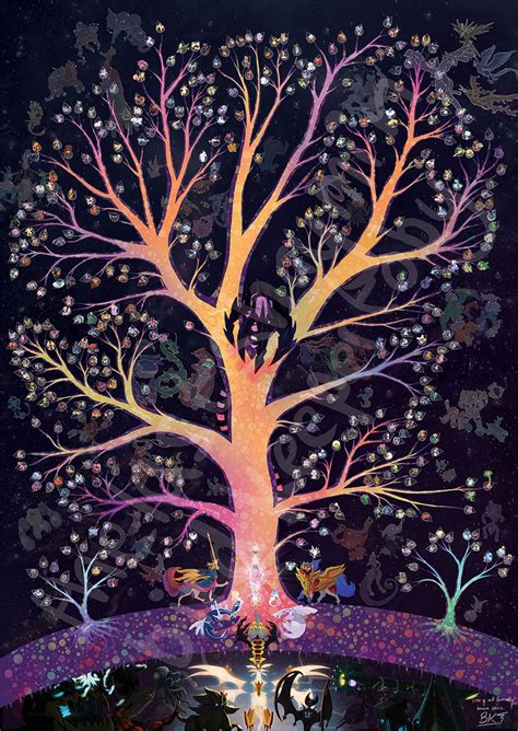The tree of life is both a masculine symbol, visibly phallic symbol, and feminine, bearing sustenance. NEW Magical Species Tree of Life Poster | BirdKeeperToby