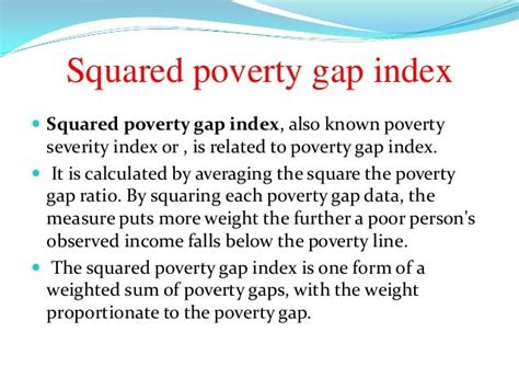 The Squared Poverty Gap Index A Measure Of Poverty Severity