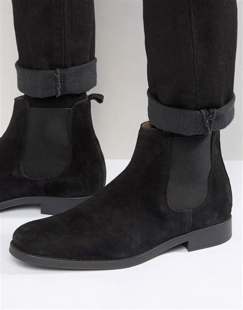 Selected Bolton Black Suede Chelsea Boots For Men Lyst