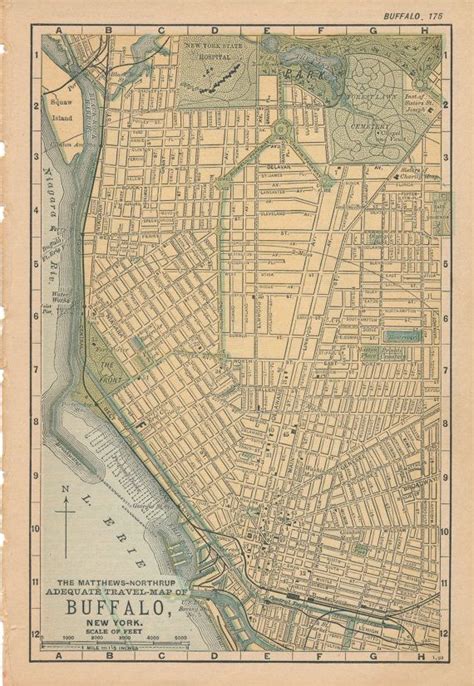 1893 Antique Map Of Buffalo New York Antique Map Fine Art Prints