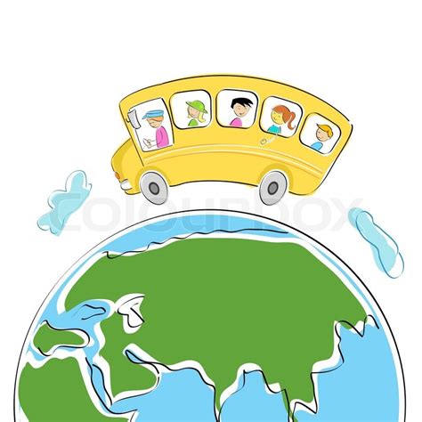 Import & export von/nach word, project; Darstellung der Schüler in der Schule Bus auf Weltreise ...