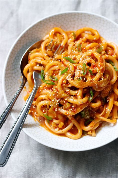 Recipe by secret teenage chef. Udon Noodles Stir Fry Recipe with Kimchi Sauce — Eatwell101
