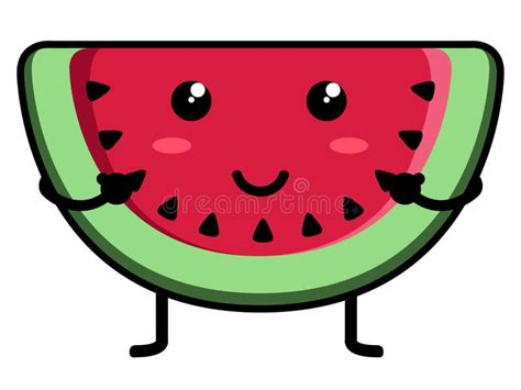 Netter Wassermelone Emoticon Vektor Abbildung Illustration Von Nahrung Auslegung