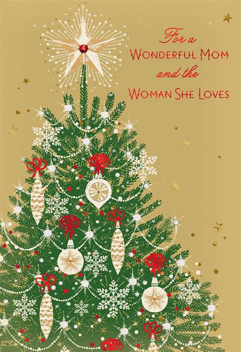 For A Wonderful Mom And The Woman She Loves Christmas Card Greeting