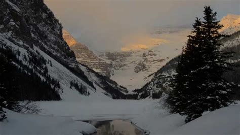 Sunrise On Lake Louise Alberta Canadawmv Youtube